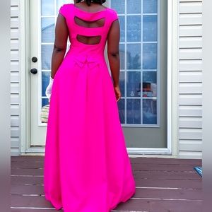 Stunning Pink Maxi Dress .Vintage Maxi Gown. Pink Tea Party Dress . Size 10